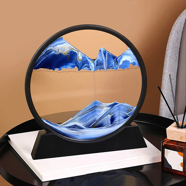 3D Moving Sand Art Lamp - Flowing Sand Painting Picture Dynamic Hourglass Decorative Desk Ornament Office Home Decor Lamp